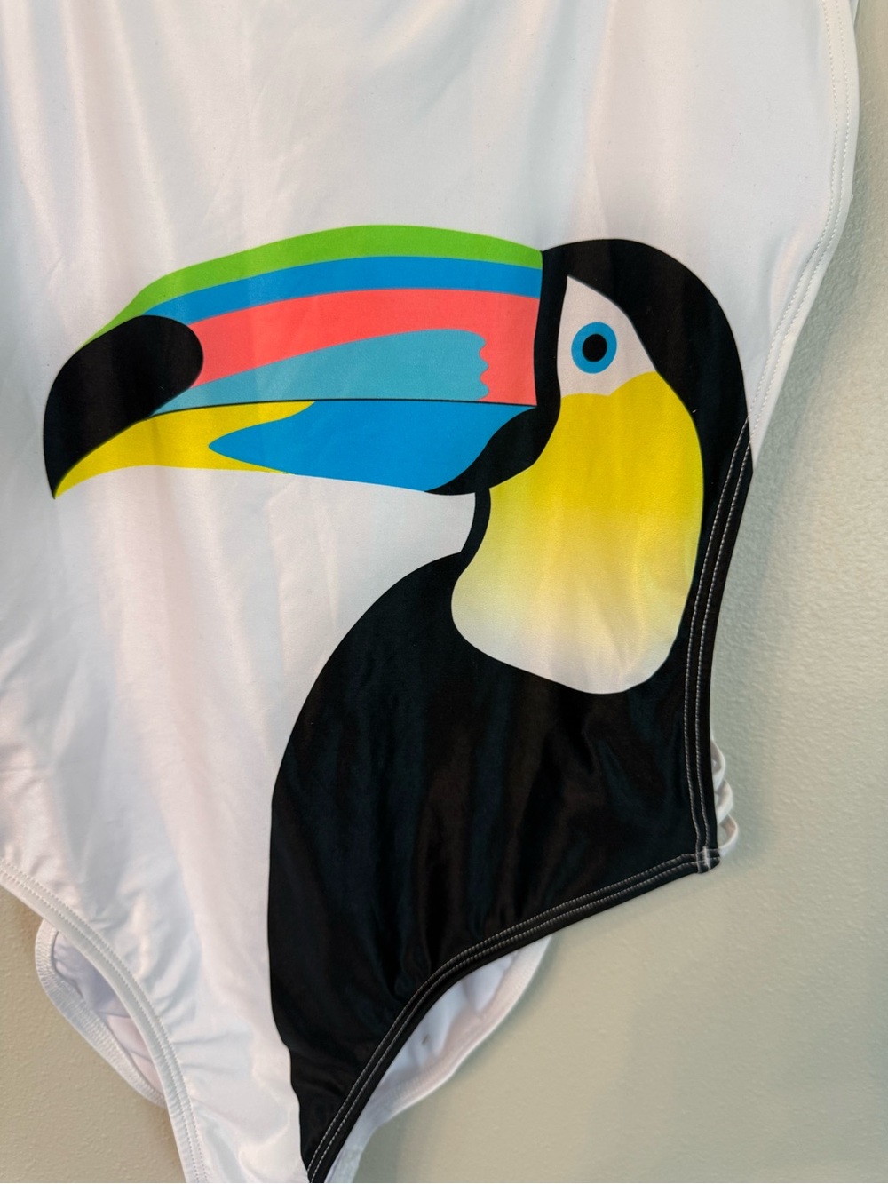 Kenny Flowers Rio Toucan One Piece Swimsuit Size L Tropical Resort Swim - Picture 5 of 11